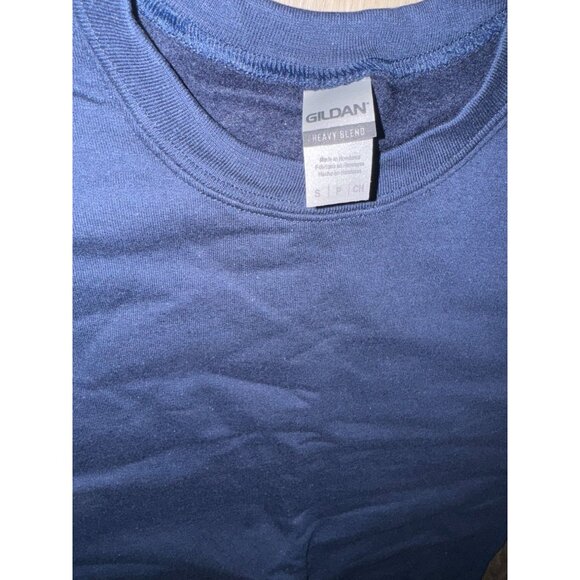 Gildan Heavy Blend Crewneck Sweatshirt S Navy Blue Cotton For Men - Picture 3 of 7